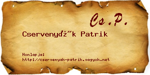 Cservenyák Patrik névjegykártya