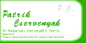 patrik cservenyak business card